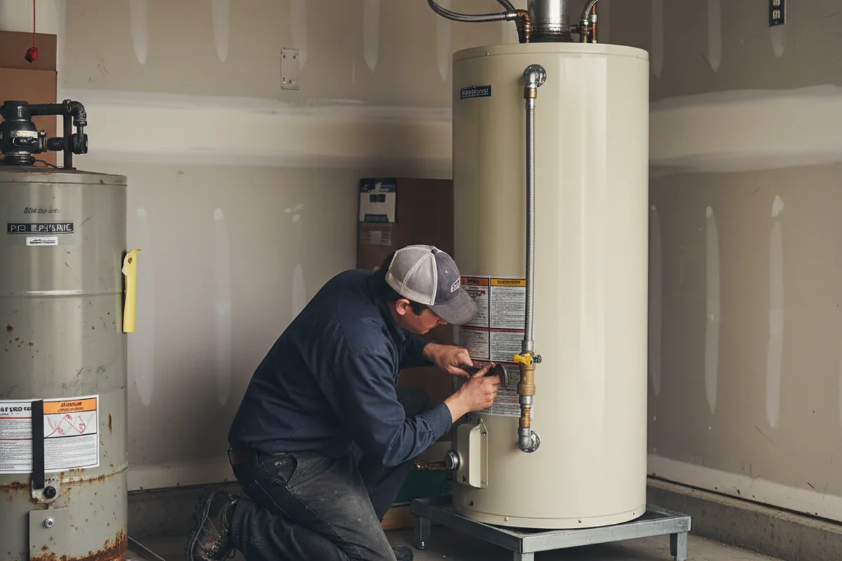 Water heater and shutoff valve replacement in Century
