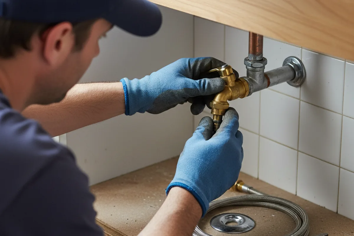 Shutoff valve and fitting work during Well Pump Repair in Century